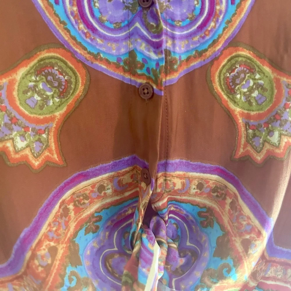 Rachel Zoe Paisley Tie-Front Blouse - Picture 4 of 4